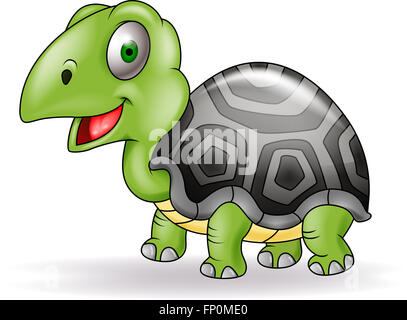 Tortue heureuse caricature. Animal lent. Banque D'Images