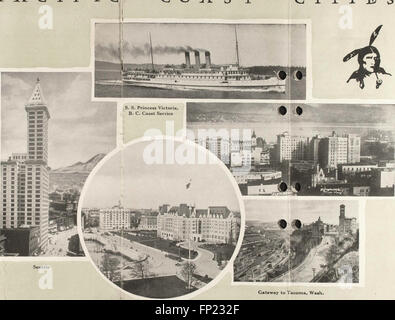 Ce guide de 1915 offre des descriptions détaillées des excursions panoramiques le long de la côte Pacifique, mettant en évidence les destinations, les paysages et les attractions notables à travers l'ouest des États-Unis. Banque D'Images