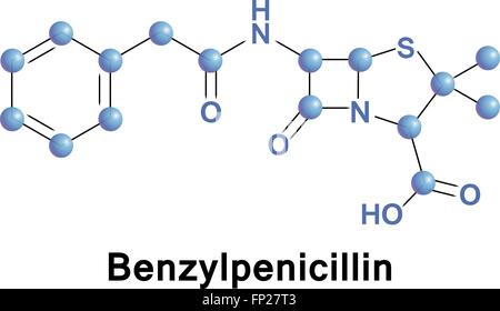 La benzylpénicilline, pénicilline G Illustration de Vecteur