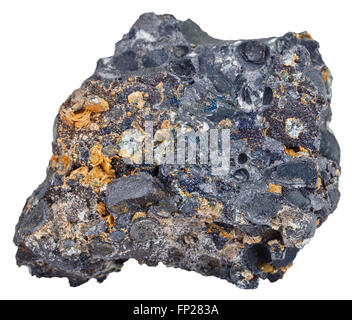 La prise de vue macro du spécimen de roche naturelle - minerai de fer (hématite) avec cristaux de magnétite en forme de pierre Pisolite minéral de l'iso Banque D'Images