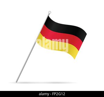 Illustration d'un drapeau de l'Allemagne isolé sur un fond blanc. Illustration de Vecteur