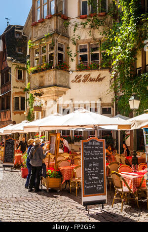 Restaurant typique de Strasbourg. Alsace, France Banque D'Images