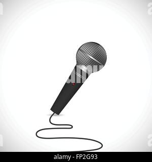 Illustration d'un microphone vintage isolé sur un fond blanc. Illustration de Vecteur