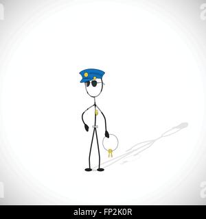 Illustration d'un agent de police isolé sur un fond blanc. Illustration de Vecteur