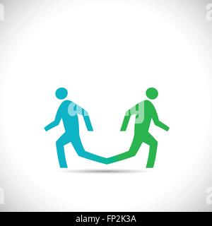 Illustration d'une conception abstraite de deux chiffres d'exécution isolé sur un fond blanc. Illustration de Vecteur