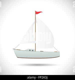 Illustration d'un voilier isolé sur un fond blanc. Illustration de Vecteur