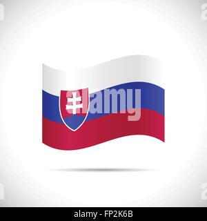Illustration du drapeau de la Slovaquie isolé sur un fond blanc. Illustration de Vecteur
