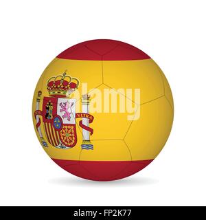 Illustration d'un ballon de soccer avec l'Espagne pavillon isolé sur un fond blanc. Illustration de Vecteur