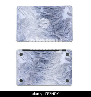En cas de texture pour ordinateur portable sur fond blanc Banque D'Images