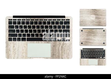 En cas de texture pour ordinateur portable sur fond blanc Banque D'Images