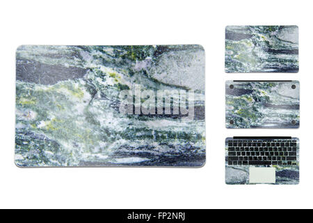 En cas de texture pour ordinateur portable sur fond blanc Banque D'Images