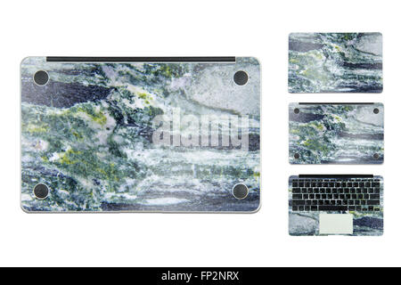 En cas de texture pour ordinateur portable sur fond blanc Banque D'Images