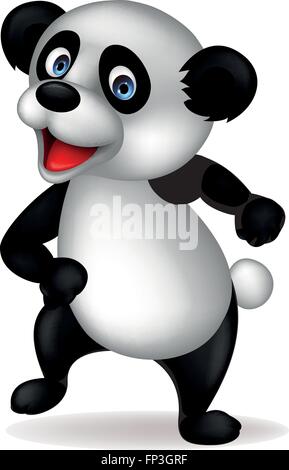 Panda cartoon dancing Illustration de Vecteur