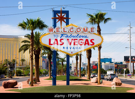 Panneau Welcome to Fabulous Las Vegas sur le Strip de Las Vegas Banque D'Images