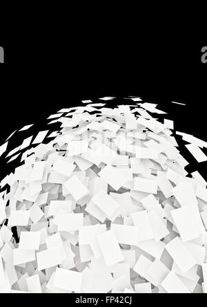 Tempête de papier / 3D render of flying feuilles de papier Banque D'Images