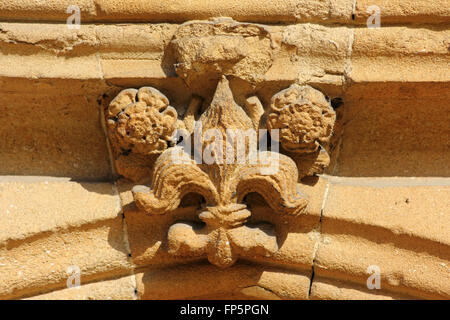 Fleur-de-lis détail architectural, Christ Church, Oxford, England, UK Banque D'Images