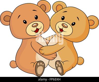 Cute Bear s'embrassent Illustration de Vecteur