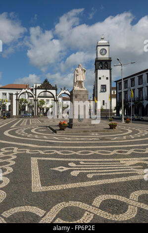 La place principale de Ponta Delgada. L'île de São Miguel Açores. Portugal Banque D'Images