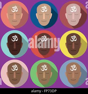 Om symbole portraits Illustration de Vecteur