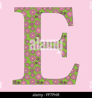 Image d'un Alphabet de fleurs font vector illustration. Illustration de Vecteur