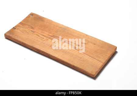 Petit morceau de vieux bois coupé pour la signalisation avec espace pour les mots Banque D'Images