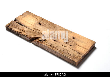 Petit morceau de vieux bois coupé pour la signalisation avec espace pour les mots Banque D'Images