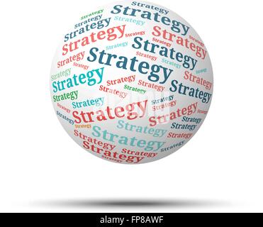 Tag Cloud Stratégie sphère, isolé sur fond blanc Illustration de Vecteur