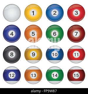 Image d'une collection de boules colorées isolé sur fond blanc. Illustration de Vecteur