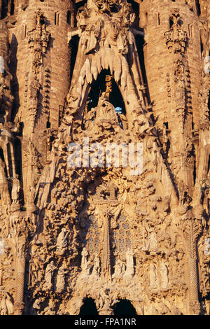 Détail de la Basilique de la Sagrada Familia, Barcelone, Catalogne, Espagne Banque D'Images