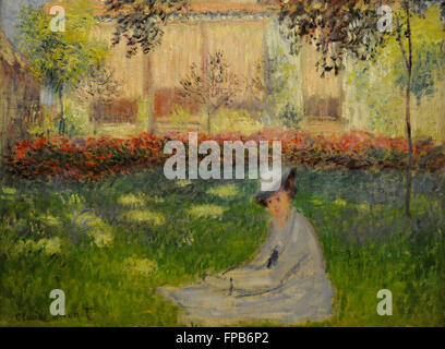 Claude Monet (1906-1957). Le peintre français. Femme dans un jardin, 1876. Huile sur toile. Le Musée de l'Ermitage. Saint Petersburg. La Russie. Banque D'Images