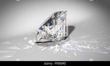 Un gros diamant avec sparkles sur gradient background Banque D'Images