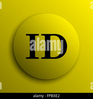 L'icône ID. Bouton internet jaune. Banque D'Images