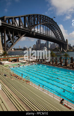 Une vue sur la piscine du point de vue des spectateurs. Banque D'Images