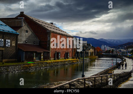 Otaru canal. Hokkaido, Japon Banque D'Images