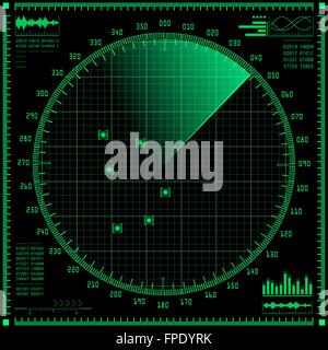 Écran radar Illustration de Vecteur
