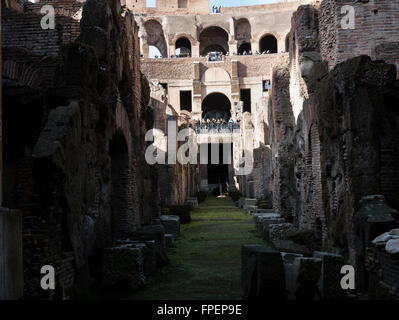 Underground au Colisée (Flavian Amphitheater) Rome, Italie. Banque D'Images