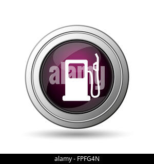 L'icône de pompe à gaz. Bouton Internet sur fond blanc. Banque D'Images