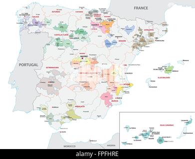 L'Espagne, carte des vins Illustration de Vecteur