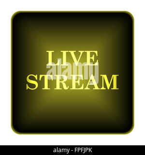 L'icône de flux en direct. Bouton Internet sur fond blanc. Banque D'Images