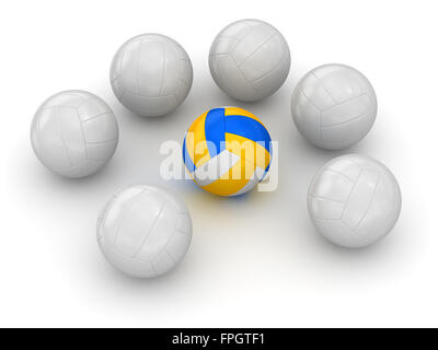 Volley-ball - balle différents , c'est un calculateur générée et 3d rendu photo. Banque D'Images