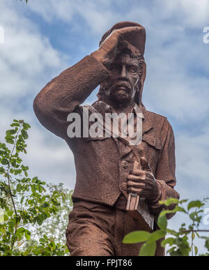 Détail de la statue de David Livingstone, en Parc National de Mosi-oa-Tunya, la Zambie. Banque D'Images