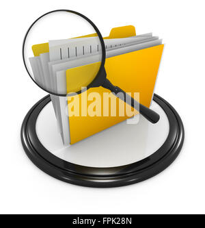 La recherche de fichier icône , c'est un calculateur générée et 3d rendu photo. Banque D'Images