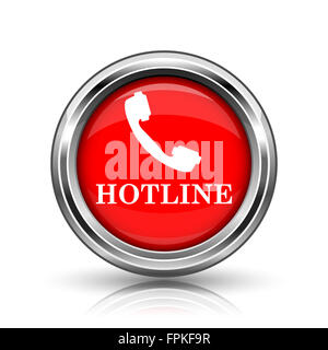 L'icône de hotline. Bouton internet brillant brillant sur fond blanc. Banque D'Images