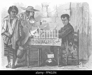 Mexique : Evangelista, antique print 1880 Banque D'Images