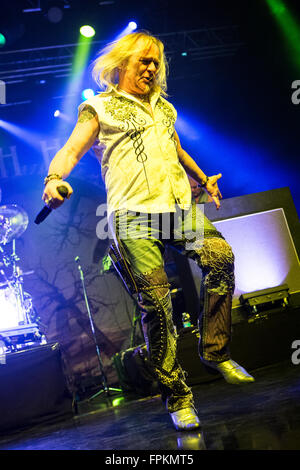 Milan Italie. 18 mars 2016. Le groupe de rock anglais Uriah Heep effectue sur scène à Fabrique pendant la tournée 2016 'Outsider' Credit : Rodolfo Sassano/Alamy Live News Banque D'Images