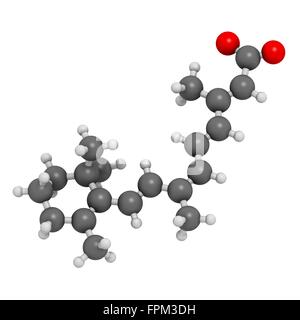 L'alitrétinoïne (9-cis-rétinoïque) Eczéma cancer molécule pharmaceutique. Analog de vitamine A. Les atomes sont représentés comme des sphères avec c Banque D'Images