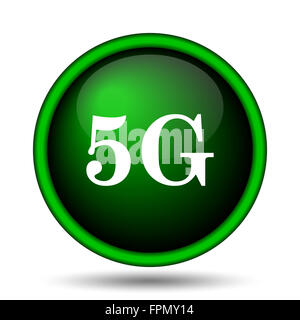 L'icône 5G. Bouton Internet sur fond blanc. Banque D'Images