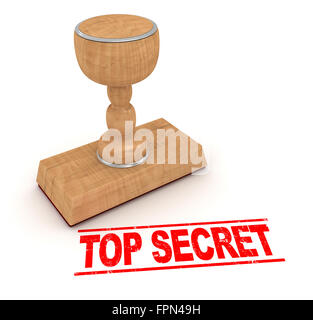 Timbres en caoutchouc - top secret , 3d image rendue. Banque D'Images