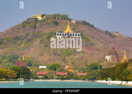 La Pagode Su Taung Pyi sur Mandalay Hill, Mandalay, Myanmar (Birmanie) Banque D'Images