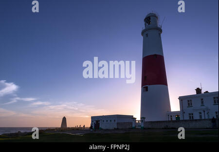 Soir Portland Bill lighthouse Banque D'Images